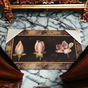 New F. Di Villeneuve Awakening Rose Matted Art Print Wooden Wall Picture Decor